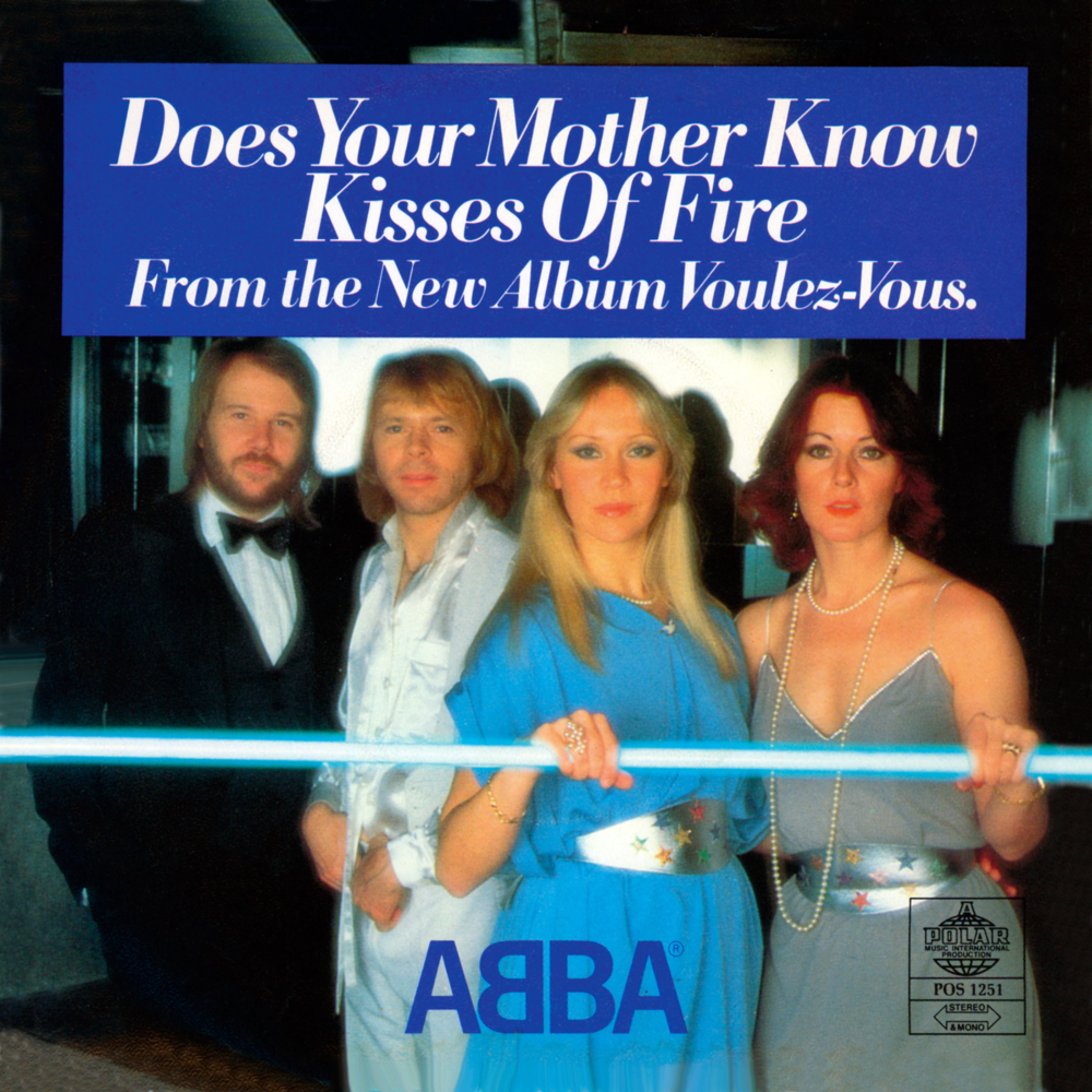 Album cover art for "Does Your Mother Know" by ABBA