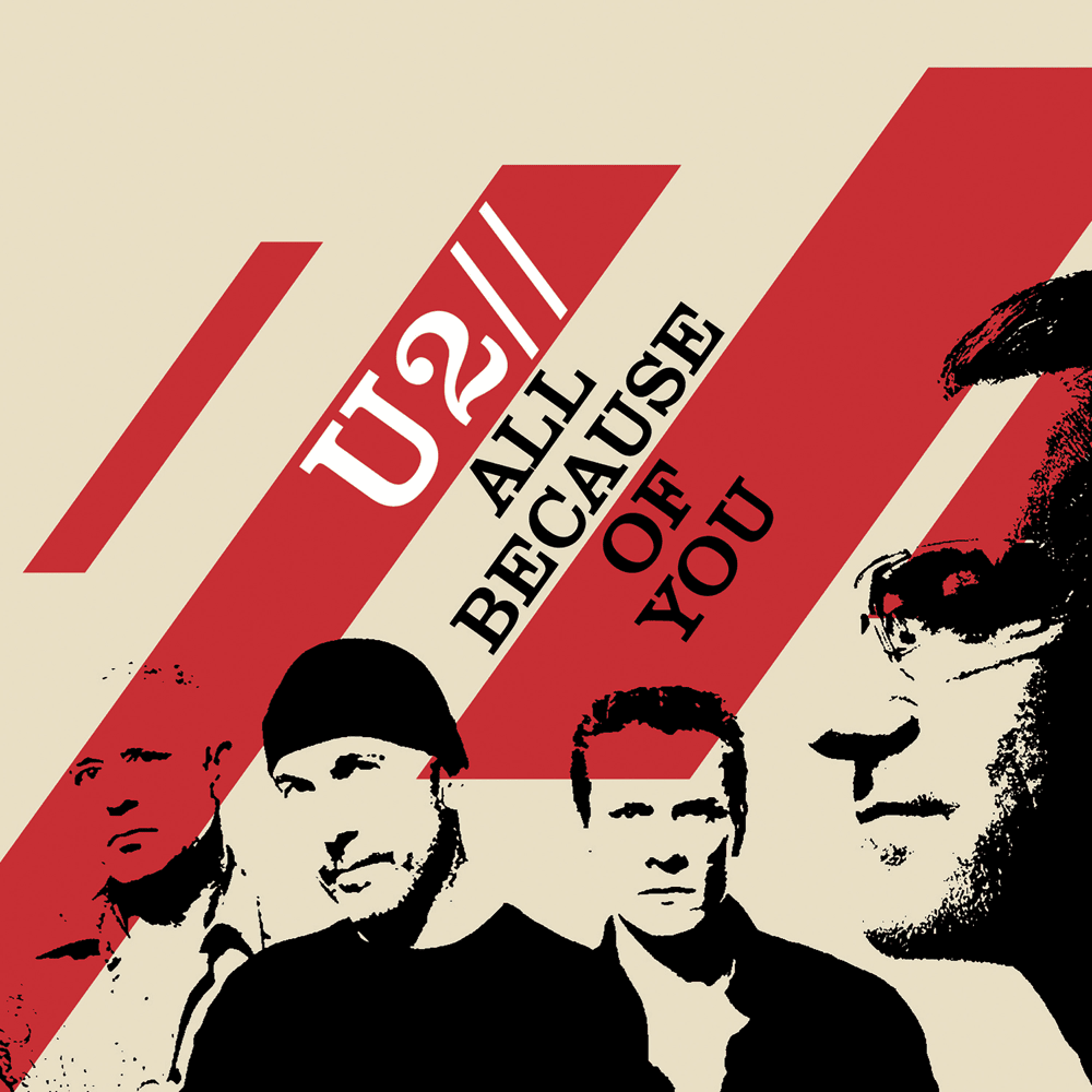 Album cover art for "All Because of You" by U2