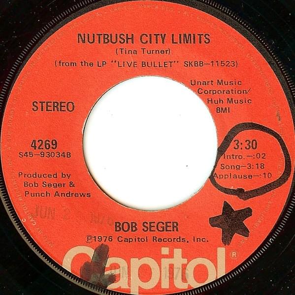Album cover art for "Nutbush City Limits (Live)" by Bob Seger
