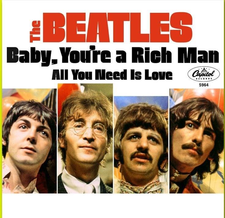 Album cover art for "Baby, You’re a Rich Man" by The Beatles