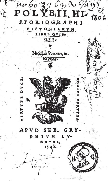 “The Histories (Book I)” (Chap. 21) by Polybius (Greek Historian)