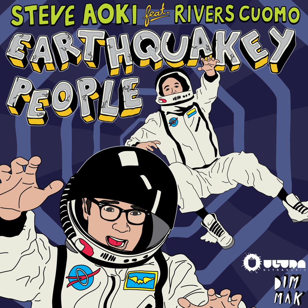Album cover art for "Earthquakey People" by Steve Aoki & Rivers Cuomo