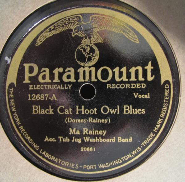 Album cover art for "Black Cat Hoot Owl Blues" by Ma Rainey