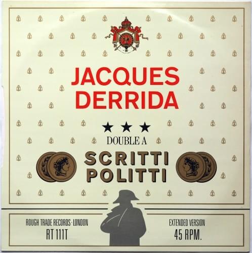Album cover art for "Jacques Derrida" by Scritti Politti