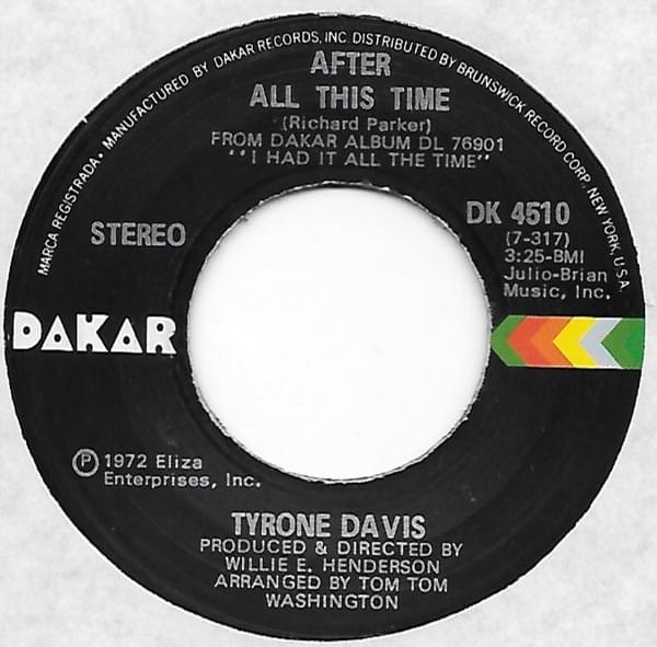 Album cover art for "After All This Time" by Tyrone Davis