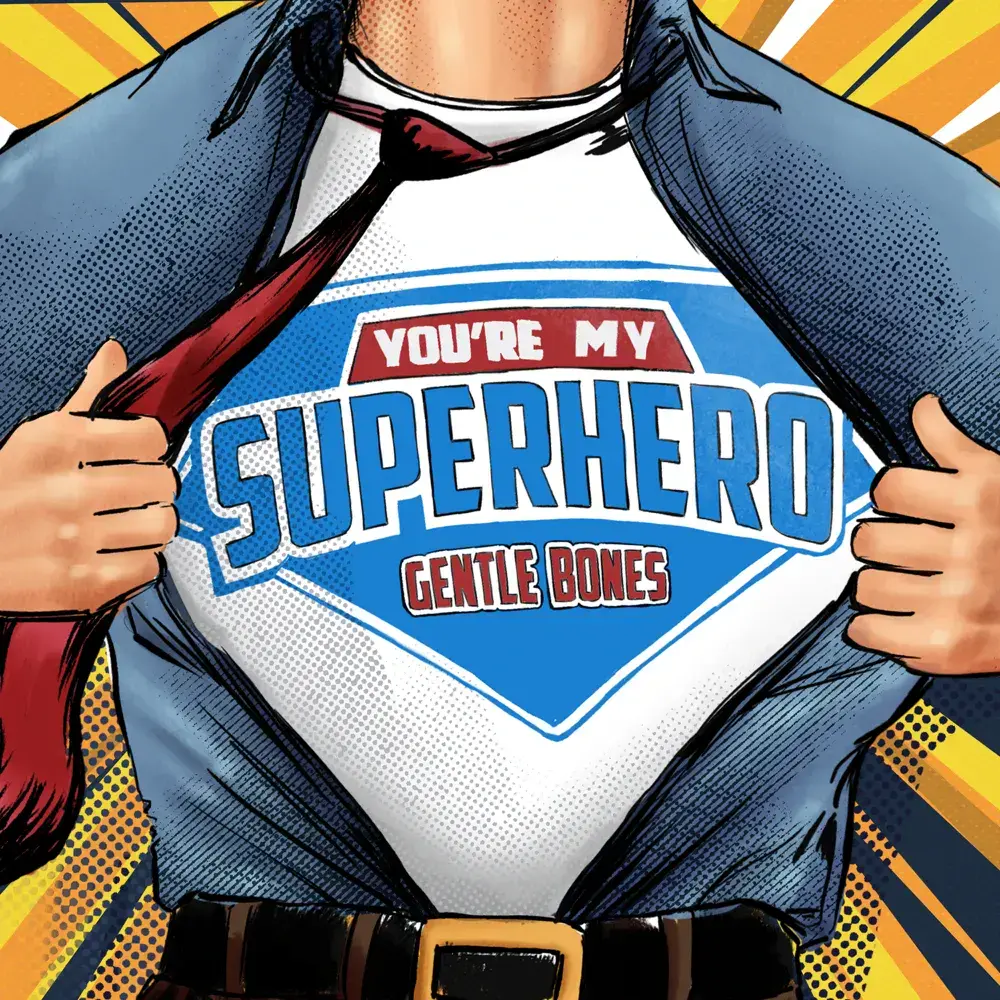 Album cover art for "You’re My Superhero" by Gentle Bones