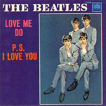 Album cover art for "Love Me Do" by The Beatles