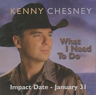 Album cover art for "What I Need To Do" by Kenny Chesney