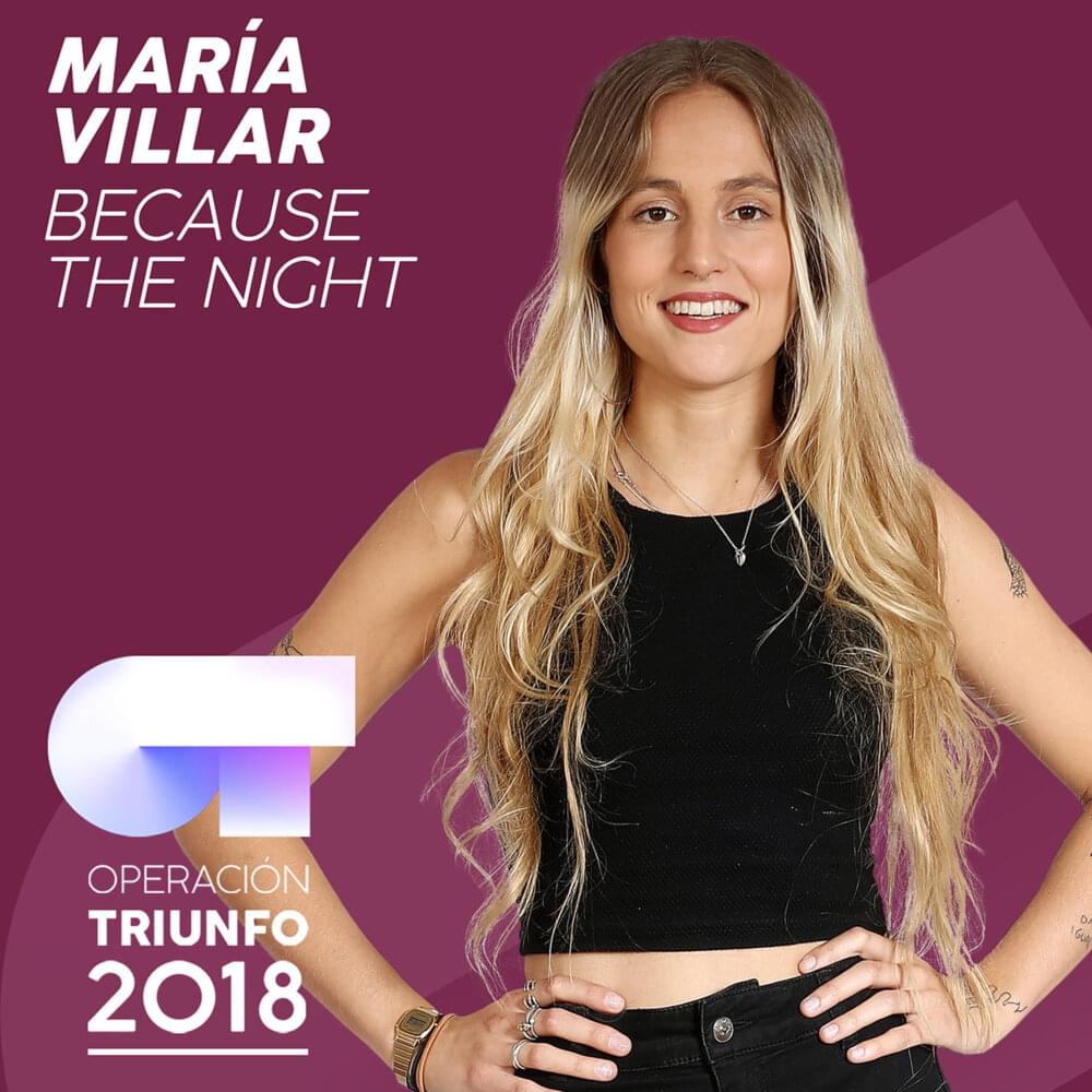 Album cover art for "Because The Night" by Operación Triunfo 2018 & María Escarmiento