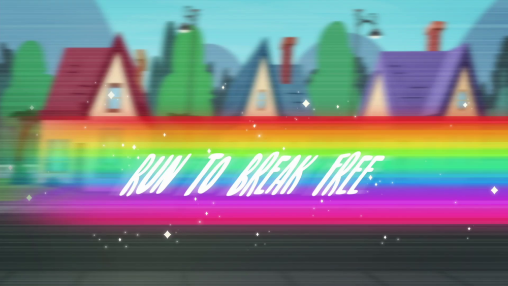 Album cover art for "Run to Break Free" by Rainbow Dash & Ashleigh Ball