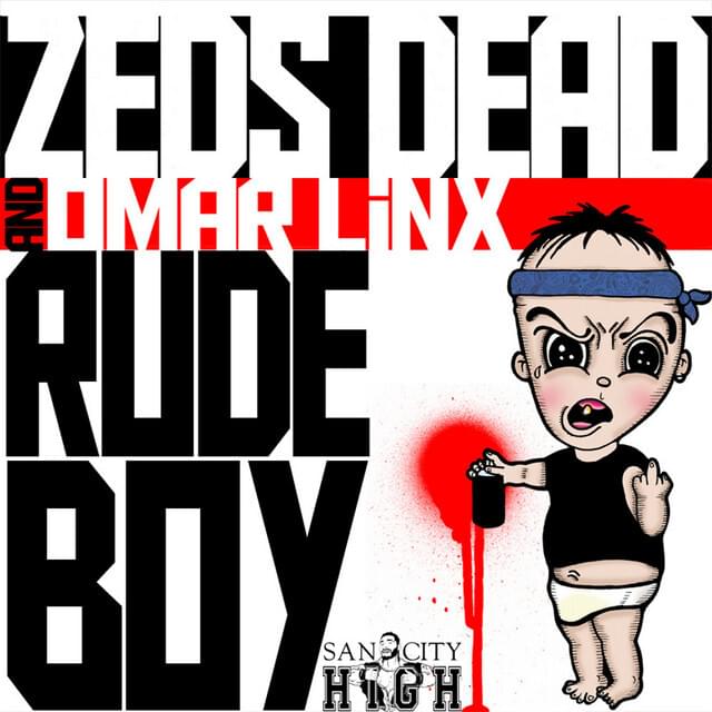 Album cover art for "Rude Boy" by Zeds Dead & Omar LinX