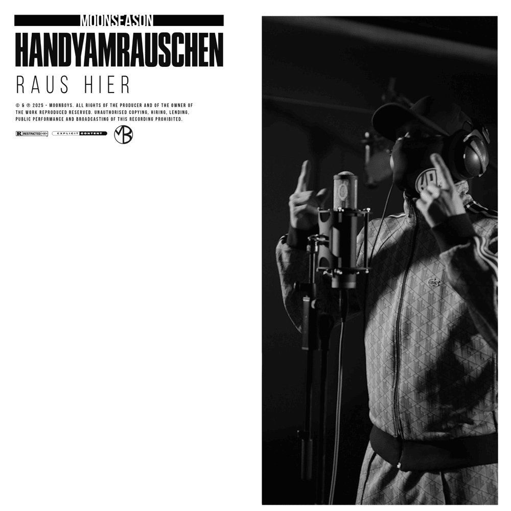 Album cover art for "Raus hier" by HANDYAMRAUSCHEN