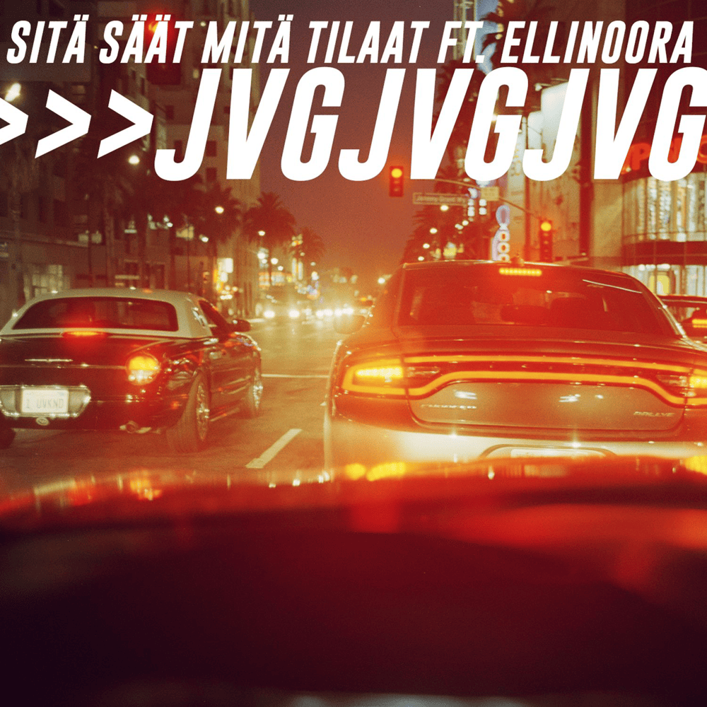 Album cover art for "Sitä säät mitä tilaat" by JVG & Ellinoora
