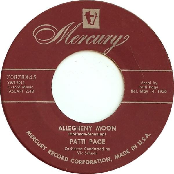 Album cover art for "Allegheny Moon" by Patti Page