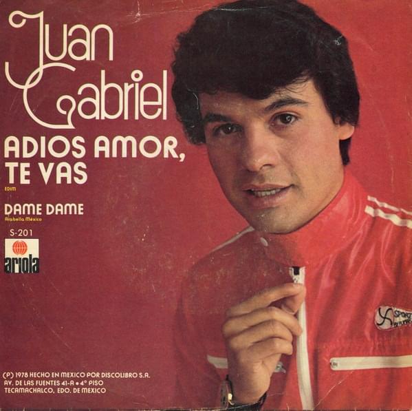 Album cover art for "Adiós Amor, Te Vas" by Juan Gabriel