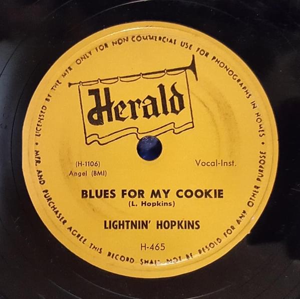 Album cover art for "Blues For My Cookie" by Lightnin’ Hopkins