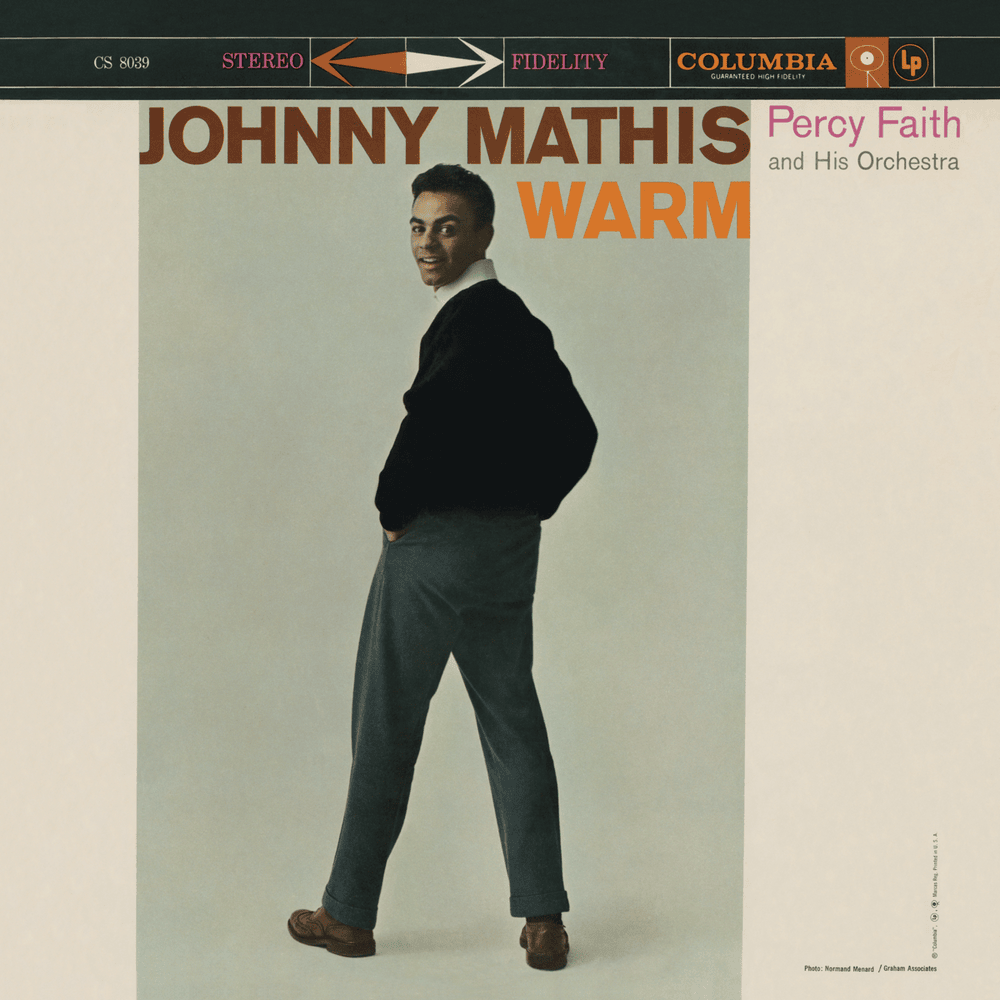 Album cover art for "Warm" by Johnny Mathis & Percy Faith & His Orchestra
