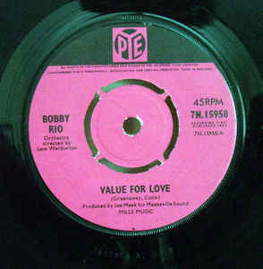 Album cover art for "Value for Love" by Bobby Rio & The Revelles