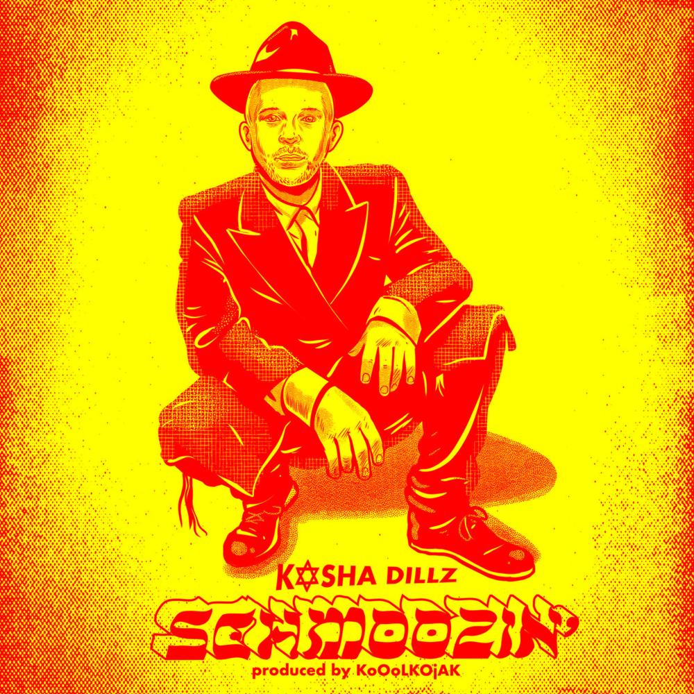 Album cover art for "Schmoozin’" by Kosha Dillz