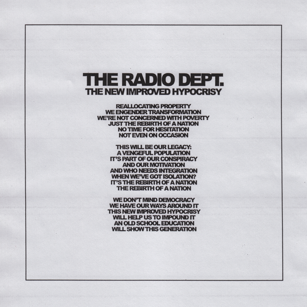 Album cover art for "The New Improved Hypocrisy" by The Radio Dept.