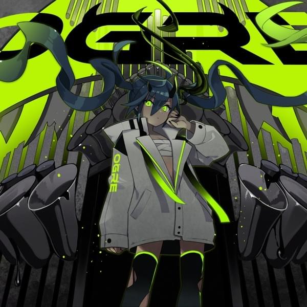 Album cover art for "OGRE" by 鬱P (Utsu-P) & 初音ミク (Hatsune Miku)