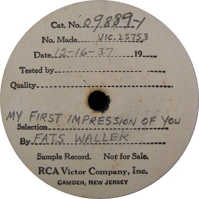 Album cover art for "My First Impression Of You" by Fats Waller & Fats Waller and His Rhythm