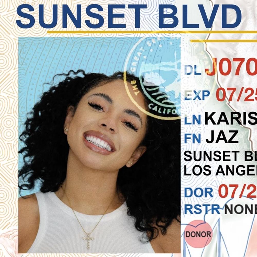 Album cover art for "SUNSET BLVD" by Jaz Karis