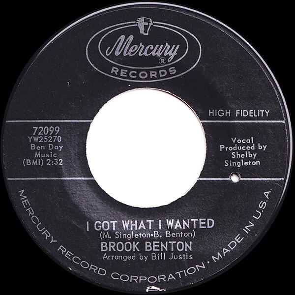 Album cover art for "I Got What I Wanted" by Brook Benton