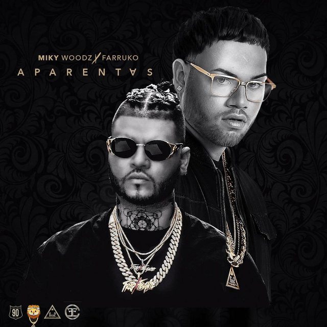 Album cover art for "Aparentas" by Miky Woodz & Farruko
