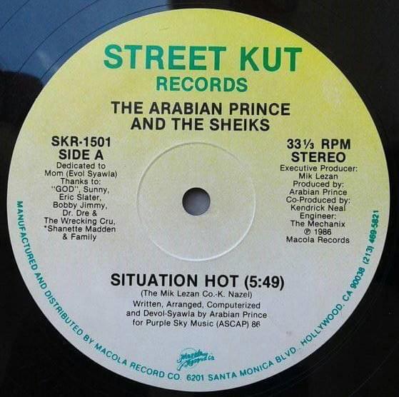 Album cover art for "Situation Hot" by Arabian Prince