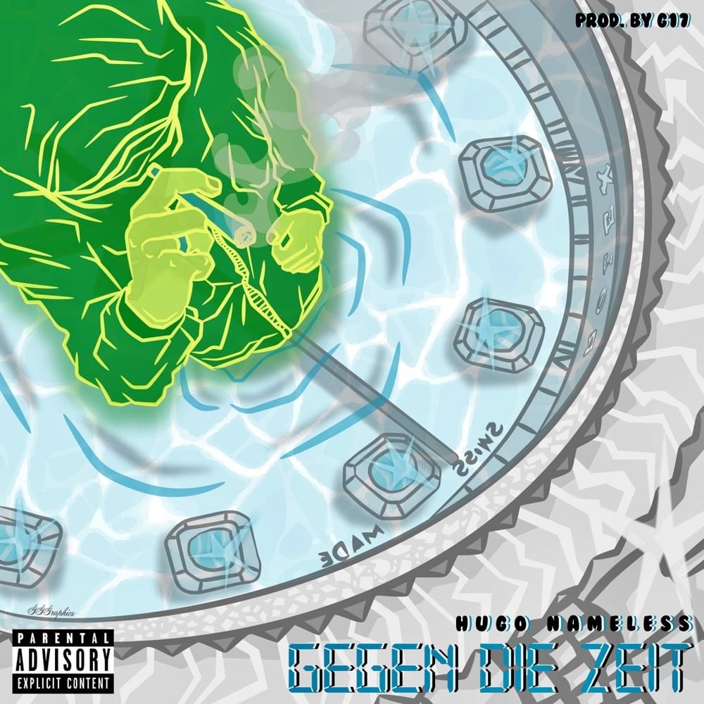 Album cover art for "Gegen die Zeit" by Hugo Nameless