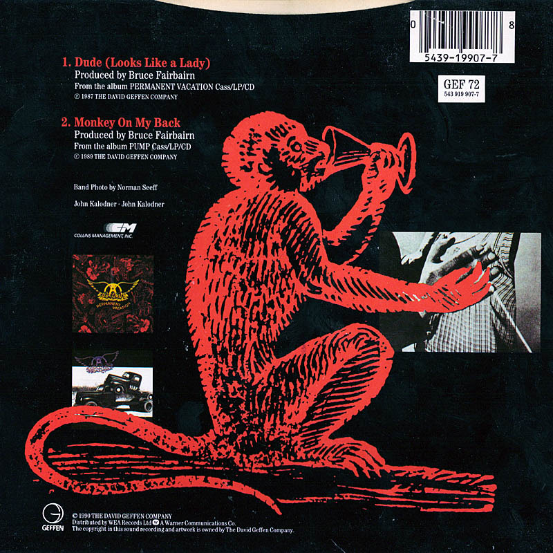 Album cover art for "Monkey on My Back" by Aerosmith