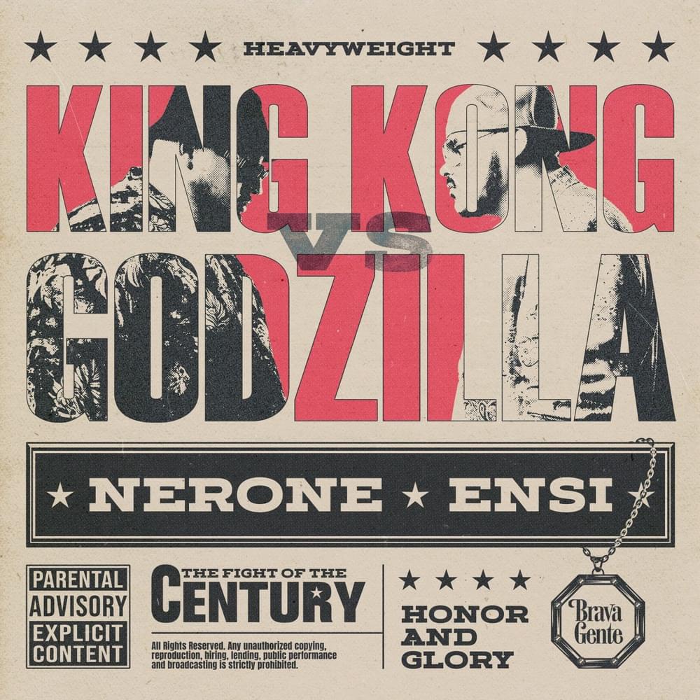 Album cover art for "King Kong vs. Godzilla" by Nerone