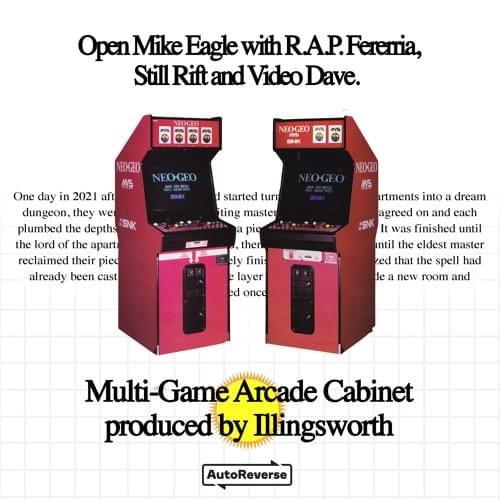 Album cover art for "Multi-Game Arcade Cabinet" by Open Mike Eagle & R.A.P. Ferreira & Video Dave & Still Rift