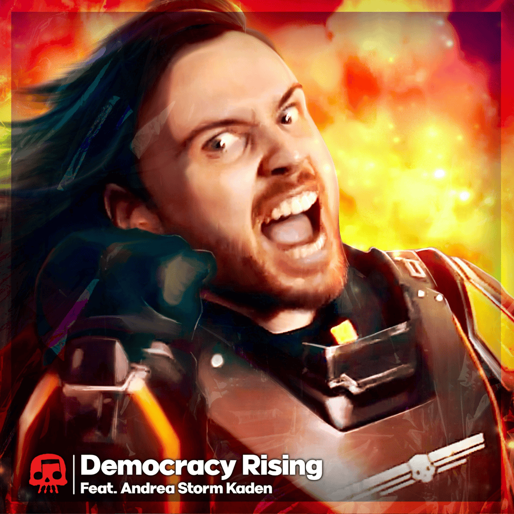 Album cover art for "Democracy Rising" by JT Music & Andrea Storm Kaden