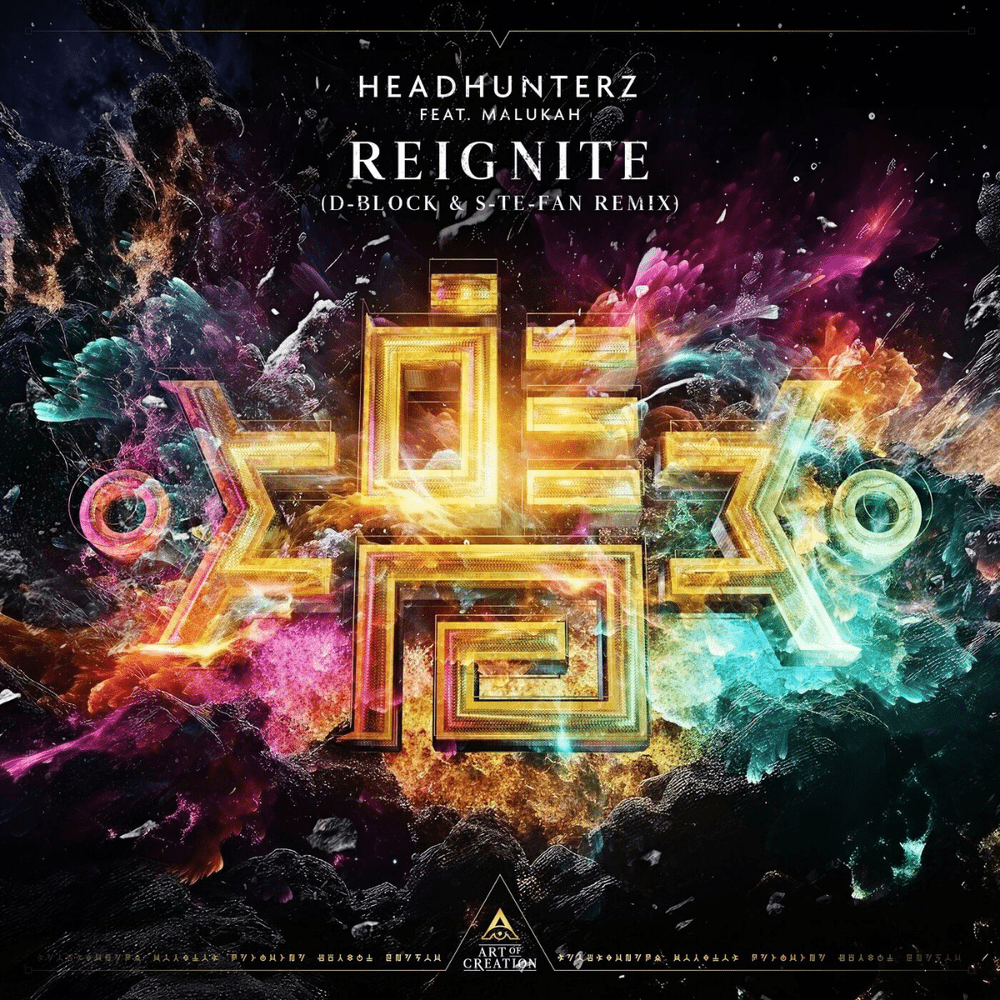 Album cover art for "Reignite (D-Block & S-te-Fan Remix)" by Headhunterz & Malukah