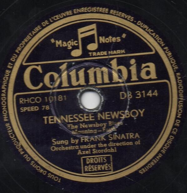 Album cover art for "Tennessee Newsboy (The Newsboy Blue)" by Frank Sinatra