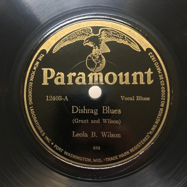 Dishrag Blues by Leola B. “Coot Grant” Wilson
