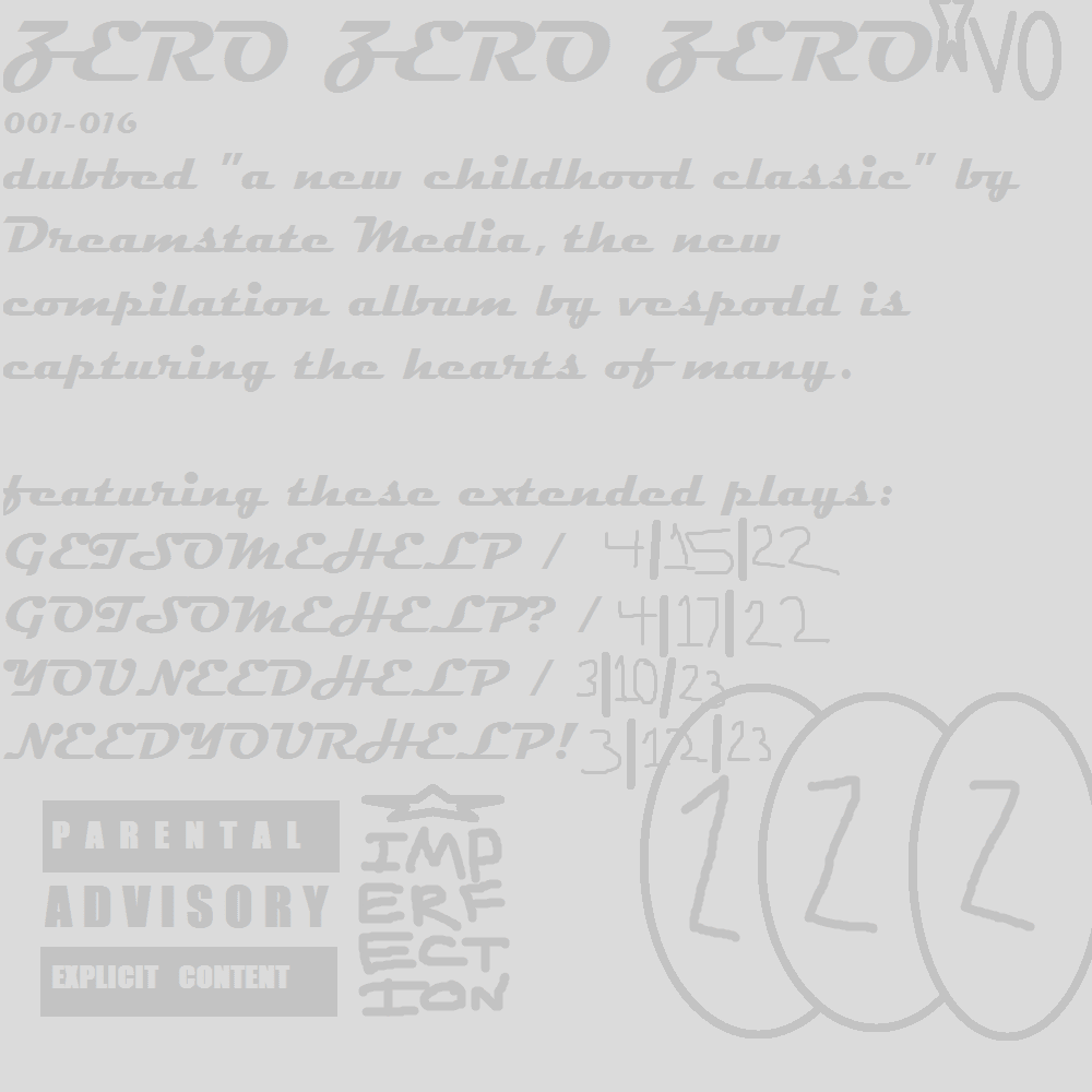 Cover image for zero zero zero (001-016)