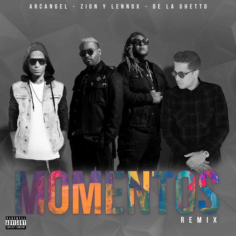 Album cover art for "Momentos (Remix)" by Zion & Lennox & Arcángel & De La Ghetto