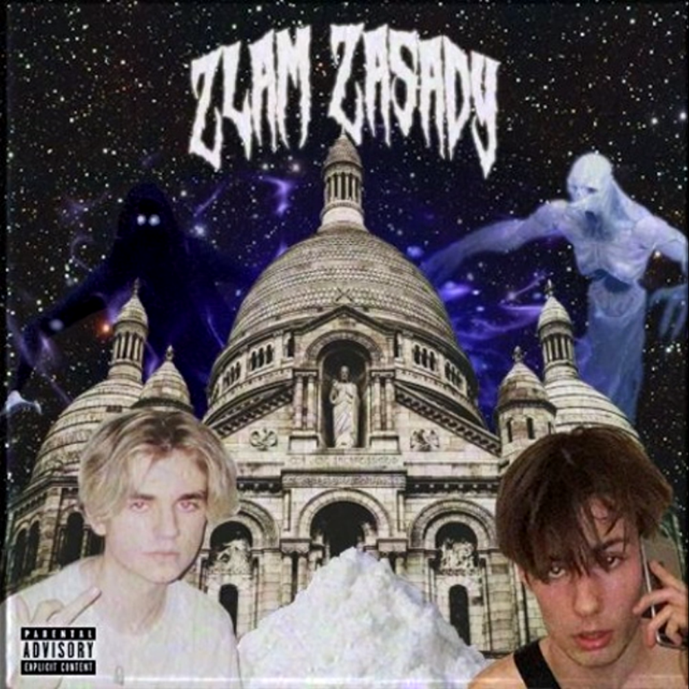 Album cover art for "ZŁAM ZASADY (666)" by Yung Adisz & Watchmedieslowly