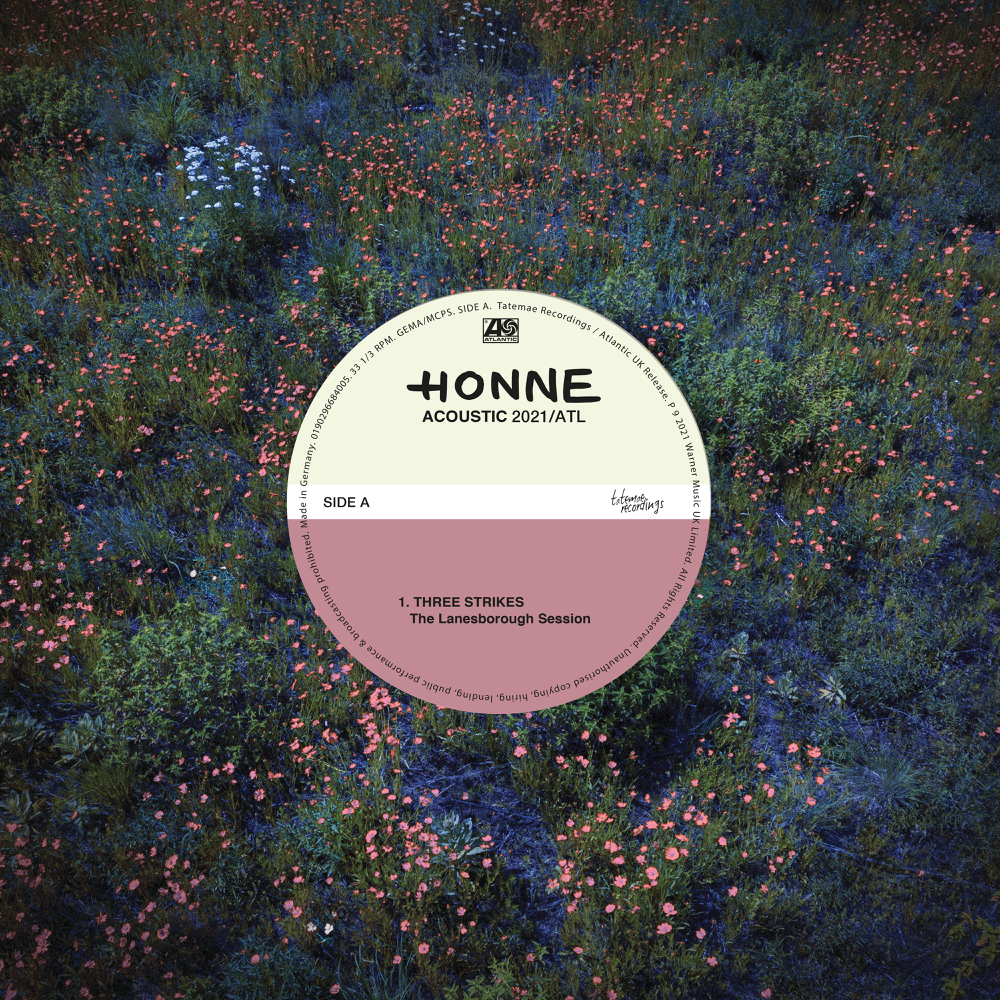 Album cover art for "THREE STRIKES - The Lanesborough Session" by HONNE & BAELY