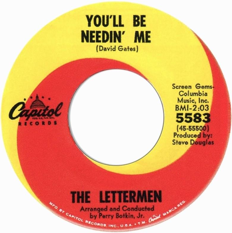 Album cover art for "You’ll Be Needin’ Me" by The Lettermen