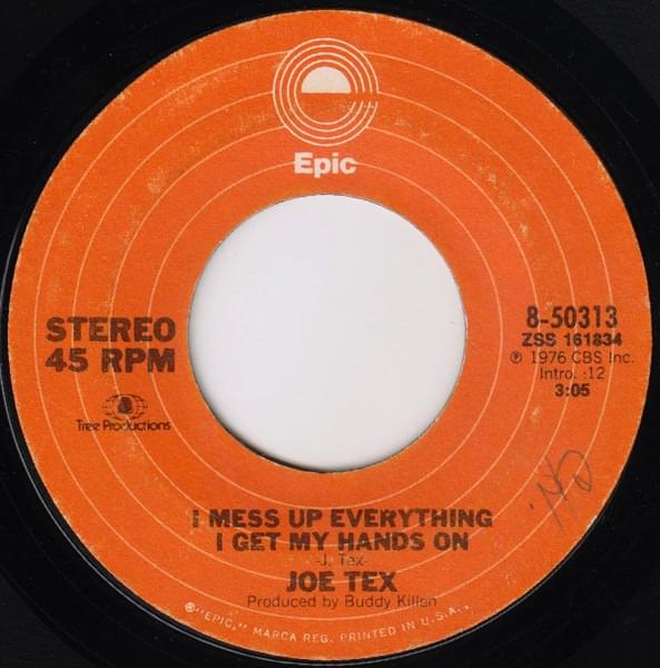 Album cover art for "I Mess Up Everything I Get My Hands On" by Joe Tex