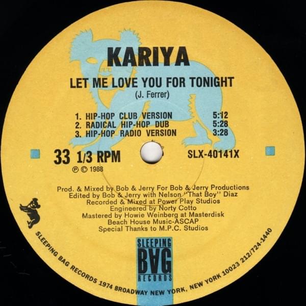 Album cover art for "Let Me Love You For Tonight" by Kariya