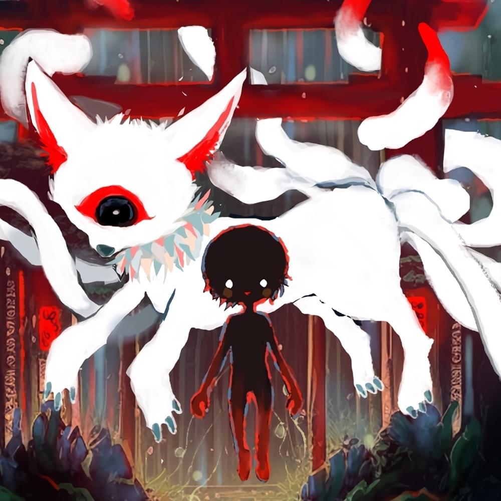Album cover art for "イイコと妖狐 (Good Kid and a Fox Spirit)" by きくお (Kikuo) & 绮萱 (Qixuan)
