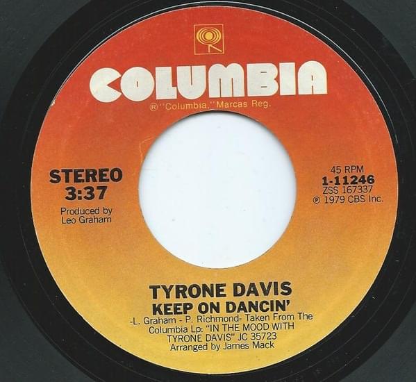 Album cover art for "Keep On Dancin’" by Tyrone Davis