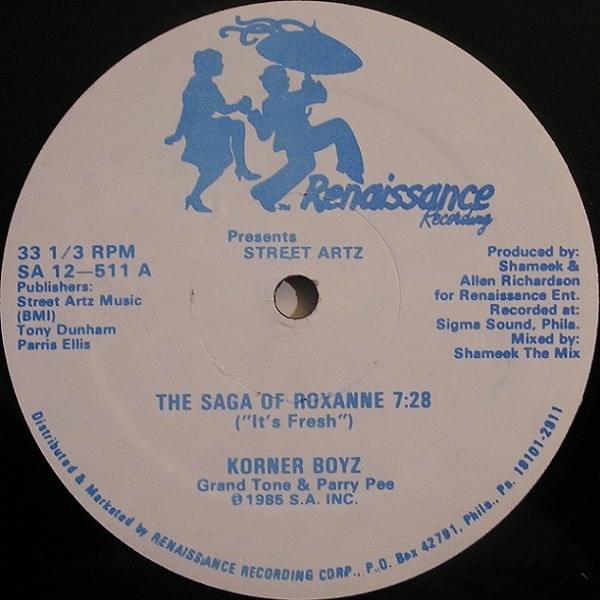 Album cover art for "The Saga of Roxanne (It’s Fresh)" by Korner Boyz