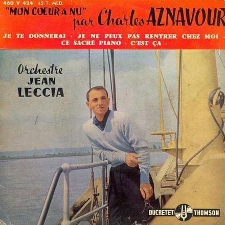 Album cover art for "Je te donnerai" by Charles Aznavour