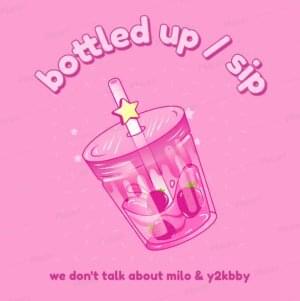Album cover art for "bottled up / sip (extended)" by ghostholding & y2kbby